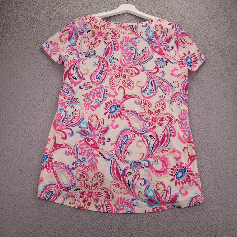 LILLY PULITZER Top Size XL Pink Etta Scoop Neck Coconut Flitting About - Picture 14 of 15